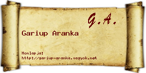 Gariup Aranka névjegykártya