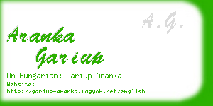 aranka gariup business card